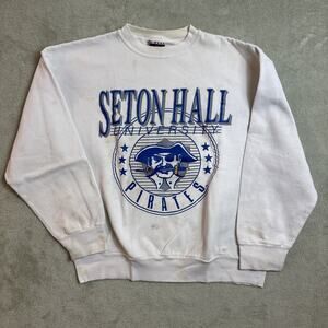 Vintage Seton Hall University Pullover Crewneck Sweatshirt Pirates Signal XXL